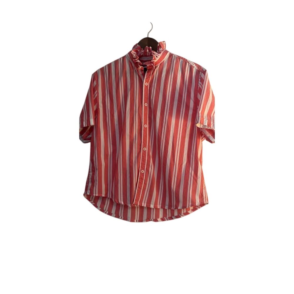Upcycled Ruffle Collared women’s Shirt